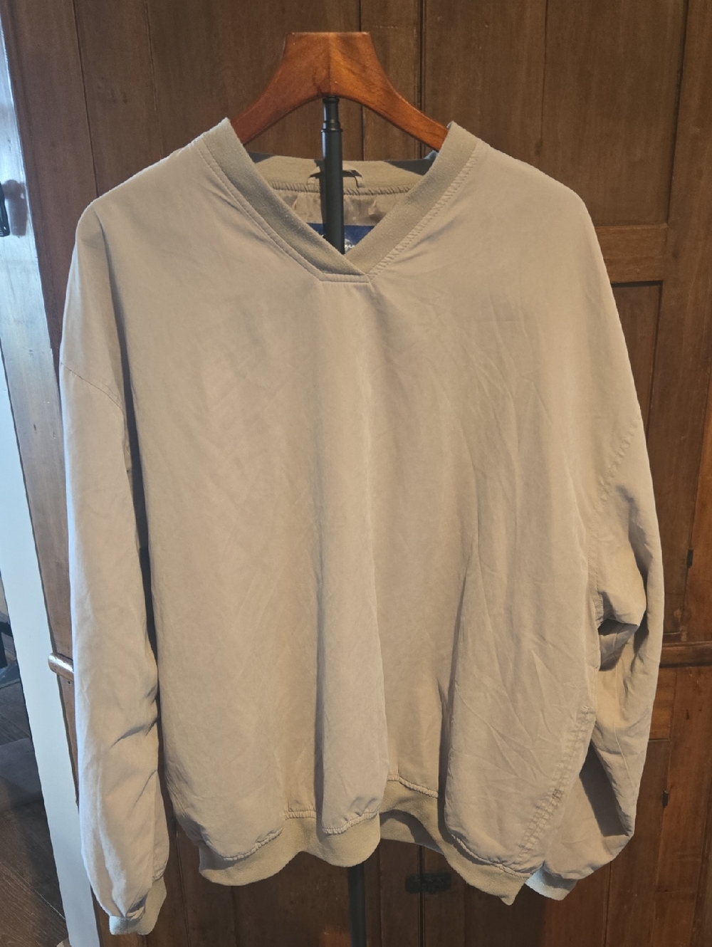Men's V-Neck Sweater Pullover in Light Beige